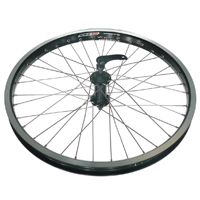 Wheel 20 X 1.75 ALEX DM-24 D/W EYELETED ALLOY RIM W/MSW , ALLOY JOYTECH Q/R BLACK HUB , MACH 1 SPOKES . FRONT.