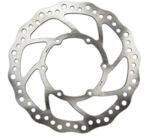 `A NEW ITEM - Tektro Rotor for SR SUNTOUR E-motor, TR180-27,  stainless, Dia.180mm, w/6pcs screws