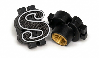 `A NEW ITEM - Valve Cap MONEY SIGN - Black, A/V (sold individually)