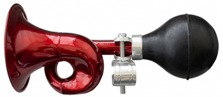 `A NEW ITEM - HORN - Flugel, Steel, 185mm Long, Fits All Standard Handlebars, Red (Product no. on sticker incorrect)