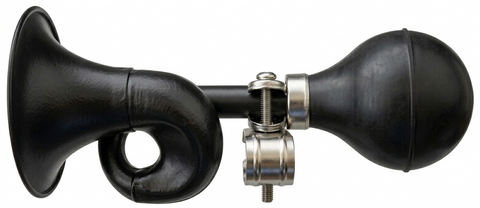 `A NEW ITEM - HORN - Flugel, Steel, 185mm Long, Fits All Standard Handlebars, Black