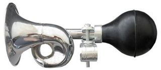 `A NEW ITEM - HORN - Flugel, Steel, 185mm Long, Fits All Standard Handlebars, Chrome