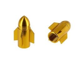 `A NEW ITEM - Valve Cap Gold 28mm GUIDED MISSILE, A/V (sold individually)