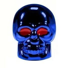 `A NEW ITEM - Valve Cap SKULL, Blue, A/V (sold individually)