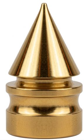 `A NEW ITEM - Valve Cap Pointed Cone, Gold, A/V (sold individually)
