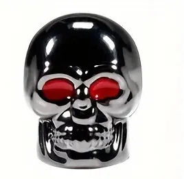 `A NEW ITEM - Valve Cap SKULL, Grey, A/V (sold individually)