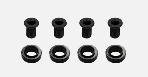 `A NEW ITEM - CHAINRING BOLTS+ABS SPACER 5.5MM KIT BLK (4PCS) ML023+MW426