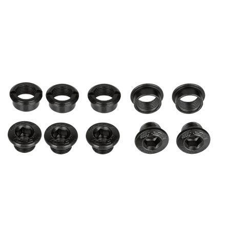 Gossamer Pro 1X | Male & Female Bolts x 5 | Black Alloy - FSA Chainring Bolt Kit