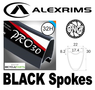 WHEEL - 700C Alex PRO30 32H W/j Black Rim,  8/11 SPEED Q/R (135mm OLD) Centrelock Disc Sealed Novatec Black Hub,  Mach 1 BLACK Spokes