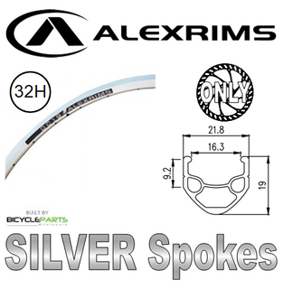 WHEEL - 700C Alex DC19 32H P/j Silver Rim,  FRONT Q/R (100mm OLD) Centerlock Disc Sealed Novatec Black Hub,  Mach 1 SILVER Spokes