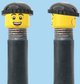 `A NEW ITEM  -  Brick Caps - Schrader Valve - 2 Face Head (Bursting Cheeks & Wrinkle Eye Smile) with a Black Beanie