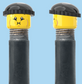 `A NEW ITEM  -  Brick Caps - Schrader Valve - 2 Face Head (Bursting Cheeks & Wrinkle Eye Smile) with a Black Beanie