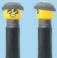 `A NEW ITEM  -  Brick Caps - Schrader Valve - 2 Face Head (Sunglasses with Cheesy Smile & Normal Smile Face) with a Grey Beanie