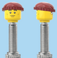 `A NEW ITEM  -  Brick Caps - Presta Valve - 2 Face Head (Sunglasses with Cheesy Smile & Normal Smile Face) with a Brown Beanie