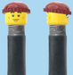 `A NEW ITEM  -  Brick Caps - Schrader Valve - 2 Face Head (Sunglasses with Cheesy Smile & Normal Smile Face) with a Brown Beanie