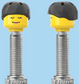 `A NEW ITEM  -  Brick Caps - Presta Valve - 2 Face Head with Freckles & Lipstick (Open Mouth Smile & Closed Eye Smile) with a Black Helmet