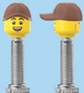`A NEW ITEM  -  Brick Caps - Presta Valve - 2 Face Head (Bursting Cheeks & Wrinkle Eye Smile) with a Brown Cap