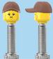 `A NEW ITEM  -  Brick Caps - Presta Valve - 2 Face Head (Bursting Cheeks & Wrinkle Eye Smile) with a Brown Cap