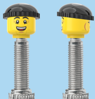 `A NEW ITEM  -  Brick Caps - Presta Valve - 2 Face Head (Bursting Cheeks & Wrinkle Eye Smile) with a Black Beanie