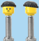 `A NEW ITEM  -  Brick Caps - Presta Valve - 2 Face Head (Bursting Cheeks & Wrinkle Eye Smile) with a Black Beanie