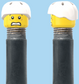 `A NEW ITEM  -  Brick Caps - Schrader Valve - 2 Face Head (Worried Look & Half Smile) with a Helmet White