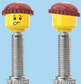 `A NEW ITEM  -  Brick Caps - Presta Valve - 2 Face Head (Freckles Smile & Freckles Worried Look) with a Brown Beanie
