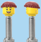 `A NEW ITEM  -  Brick Caps - Presta Valve - 2 Face Head (Bursting Cheeks & Wrinkle Eye Smile) with a Brown Beanie