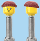 `A NEW ITEM  -  Brick Caps - Presta Valve - 2 Face Head (Bursting Cheeks & Wrinkle Eye Smile) with a Brown Beanie