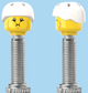 `A NEW ITEM  -  Brick Caps - Presta Valve - 2 Face Head (Bursting Cheeks & Wrinkle Eye Smile) with a Helmet White