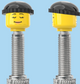 `A NEW ITEM  -  Brick Caps - Presta Valve - 2 Face Head with Freckles & Lipstick (Open Mouth Smile & Closed Eye Smile) with a Black Beanie