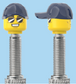 `A NEW ITEM  -  Brick Caps - Presta Valve - 2 Face Head (Sunglasses with Cheesy Smile & Normal Smile Face) with a Blue Cap