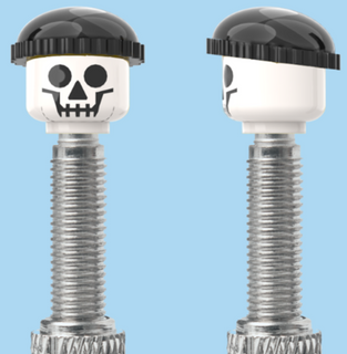 `A NEW ITEM  -  Brick Caps - Presta Valve - 1 Face Head (SKULL) with a Black Beanie