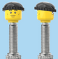 `A NEW ITEM  -  Brick Caps - Presta Valve - 2 Face Head (Sunglasses with Cheesy Smile & Normal Smile Face) with a Black Beanie