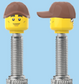 `A NEW ITEM  -  Brick Caps - Presta Valve - 2 Face Head (Sunglasses with Cheesy Smile & Normal Smile Face) with a Brown Cap