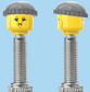 `A NEW ITEM  -  Brick Caps - Presta Valve - 2 Face Head (Bursting Cheeks & Wrinkle Eye Smile) with a Grey Beanie