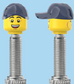 `A NEW ITEM  -  Brick Caps - Presta Valve - 2 Face Head (Bursting Cheeks & Wrinkle Eye Smile) with a Blue Cap