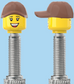 `A NEW ITEM  -  Brick Caps - Presta Valve - 2 Face Head with Freckles & Lipstick (Open Mouth Smile & Closed Eye Smile) with a Brown Cap