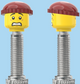`A NEW ITEM  -  Brick Caps - Presta Valve - 2 Face Head (Worried Look & Half Smile) with a Brown Beanie