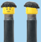 `A NEW ITEM  -  Brick Caps - Schrader Valve - 2 Face Head (Sunglasses with Cheesy Smile & Normal Smile Face) with a Black Beanie