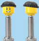 `A NEW ITEM  -  Brick Caps - Presta Valve - 2 Face Head (Freckles Smile & Freckles Worried Look) with a Black Beanie