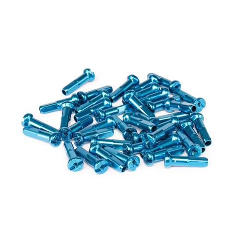 "NEW" - ALUMINUM NIPPLES 14G/16mm -40pc Per Pack- BLUE