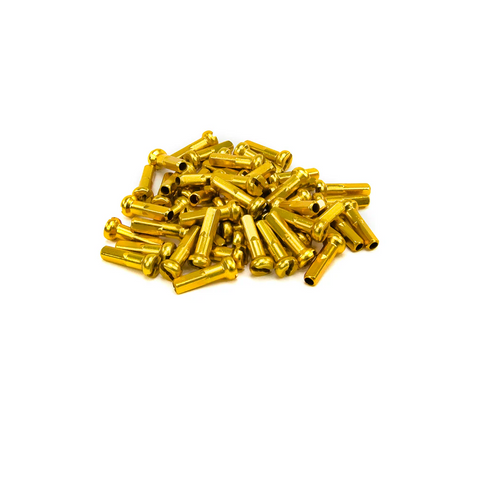"NEW" - ALUMINUM NIPPLES 14G/16mm -40pc Per Pack- GOLD