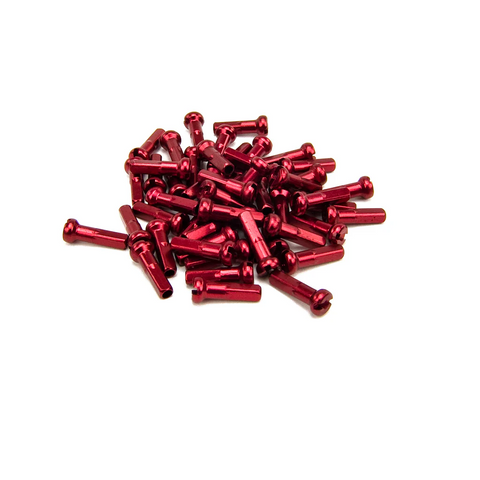 "NEW" - ALUMINUM NIPPLES 14G/16mm -40pc Per Pack- RED