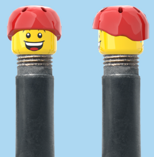 2 Faces | Open Mouth Smile Face | Sad Tear Face | Red Helmet | AV | Brick Caps | Sold as Pair