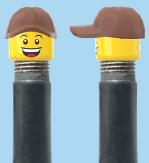 2 Faces | Open Mouth Smile Face | Sad Tear Face | Brown Cap | AV | Brick Caps | Sold as Pair