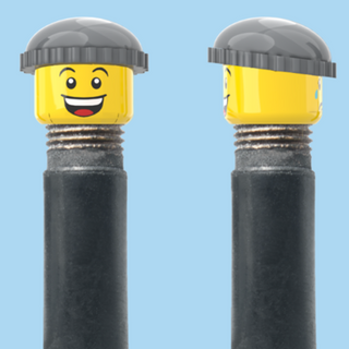2 Faces | Open Mouth Smile Face | Sad Tear Face | Grey Beanie | AV | Brick Caps | Sold as Pair