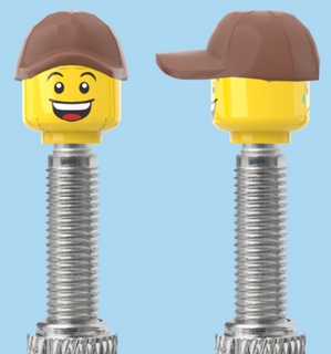 2 Faces | Open Mouth Smile Face | Sad Tear Face | Brown Cap | FV | Brick Caps | Sold as Pair