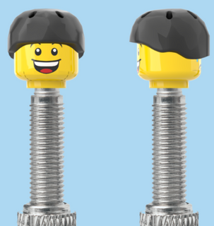 2 Faces | Open Mouth Smile Face | Sad Tear Face | Black Helmet | FV | Brick Caps | Sold as Pair