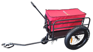 A NEW ITEM - Bicycle Beach Trailer 2 in 1 - can also be used as a push/pull trolley, Steel Frame, 20 x 4" fat wheels, Capacity:60kgs, Loading size: 89*63*41cm