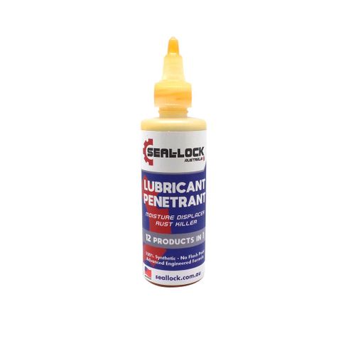 Lubricant/Penetrant.  100ml DRIP bottle,  Seal Lock penetrates solid rust freeing up nuts and bolts, cables and chains. It creates a barrier, stopping rust and leaving a dry dust free surface